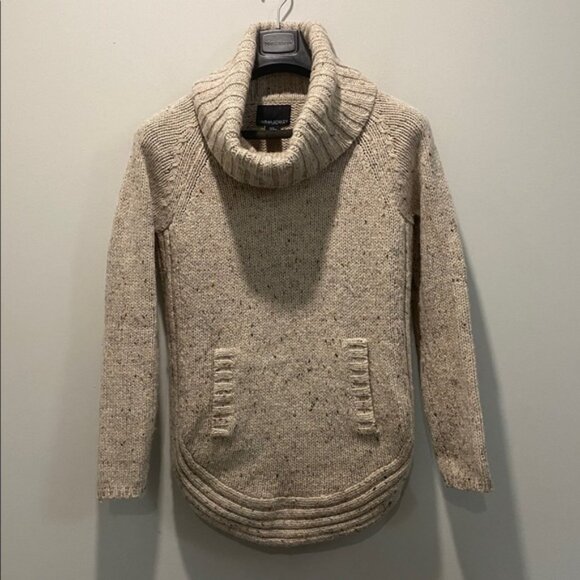 Cynthia Rowley Heathered Grey Cowl Neck Wool Sweater Size Medium Cozy Knit - Picture 1 of 13